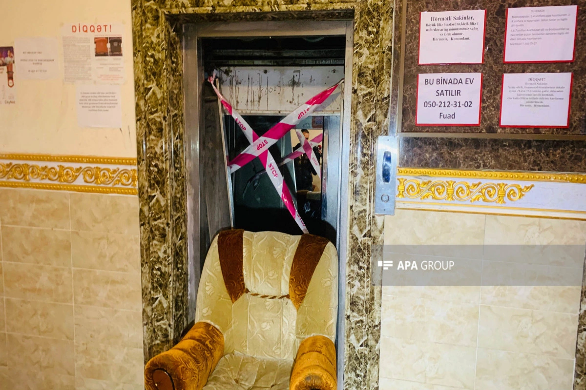 Bakıda binanın lifti qırılıb, dörd nəfər xəsarət alıb - YENİLƏNİB-1 - FOTO - VİDEO
