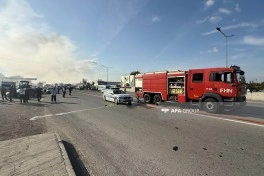 Ucarda sərnişin avtobusu yanıb - FOTO