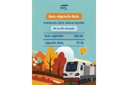 Bakı–Ağstafa–Bakı marşrutu üzrə əlavə qatar reysləri təşkil ediləcək  - CƏDVƏL