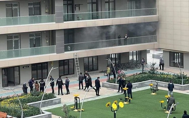 “Grand Hayat”da yanğın oldu  - Video