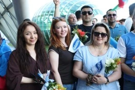 Avropa çempionu olan Azərbaycanın minifutbol yığması Vətənə qayıdıb - FOTO - YENİLƏNİB