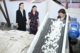 Leyla Əliyeva “Azəripək” ASC-nin fəaliyyəti ilə yaxından tanış olub