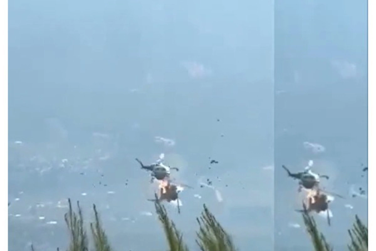 Yunanıstanda meşə yanğınının söndürülməsi zamanı iki helikopter toqquşub  - YENİLƏNİB - VİDEO
