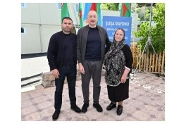 Prezident İlham Əliyev Şuşanın Böyük Qaladərəsi kəndində görülən işlərlə tanış olub, sakinlərlə görüşüb - FOTO