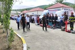 FHN-in Sumqayıt Regional Mərkəzi nümunəvi mülki müdafiə məşqi keçirib