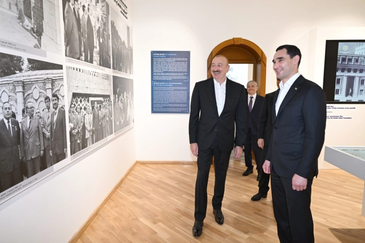 Azərbaycan və Türkmənistan prezidentləri Şuşada “Heydər Əliyev və Qarabağ” sərgisi ilə tanış olublar
