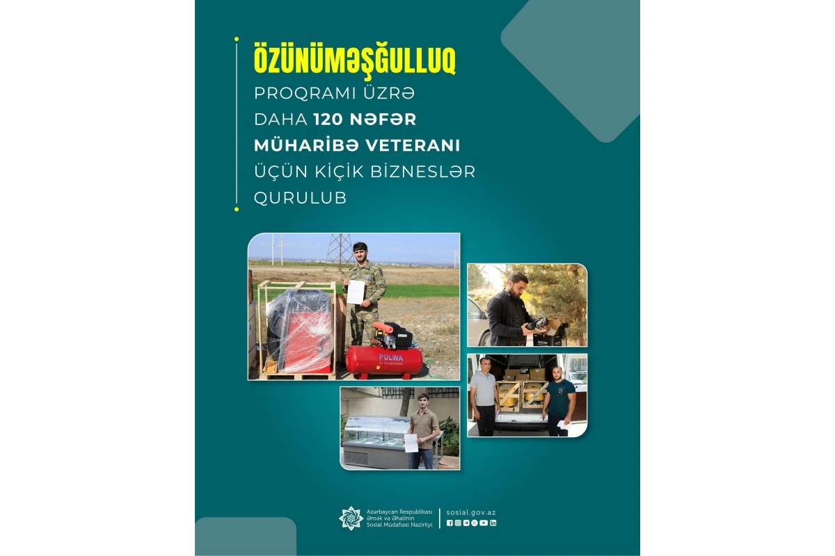 Daha 120 müharibə veteranı üçün kiçik bizneslər qurulub