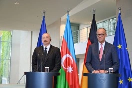 Prezident İlham Əliyev və Federal Kansler Fridrix Merts mətbuata bəyanatlarla çıxış ediblər - YENİLƏNİB2
