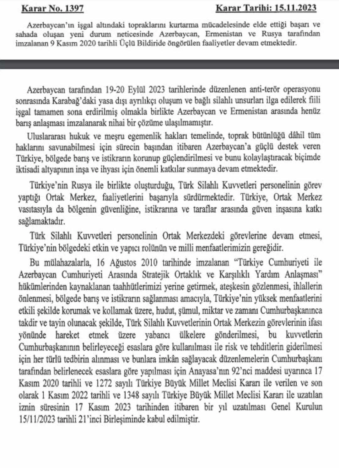 Türkiyə hərbçiləri daha 1 il Azərbaycanda qalacaq