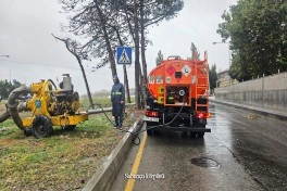 ADSEA: Həssas ərazilərdə yağış sularının toplanmasının qarşısı alınır - FOTO