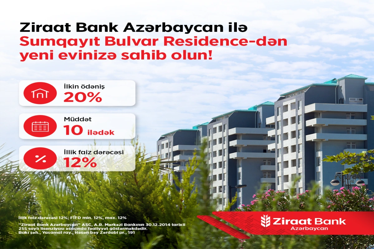 Ziraat Bank Azərbaycan Sumqayıt Bulvar Residence layihəsi üzrə kreditini təqdim edir