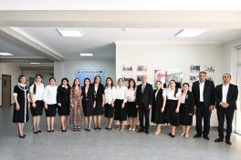 Leyla Əliyeva Yevlaxda məktəb binasının açılışında iştirak edib - FOTO