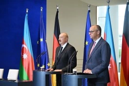 Prezident İlham Əliyev və Federal Kansler Fridrix Merts mətbuata bəyanatlarla çıxış ediblər - YENİLƏNİB2