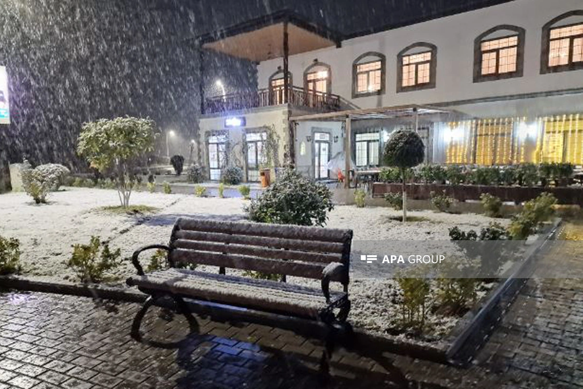 Zəngilanın əksər yerləri ağ örpəyə bürünüb - FOTO