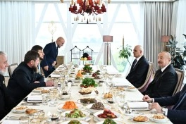 Prezident İlham Əliyev və Ramzan Kadırov birgə nahar ediblər