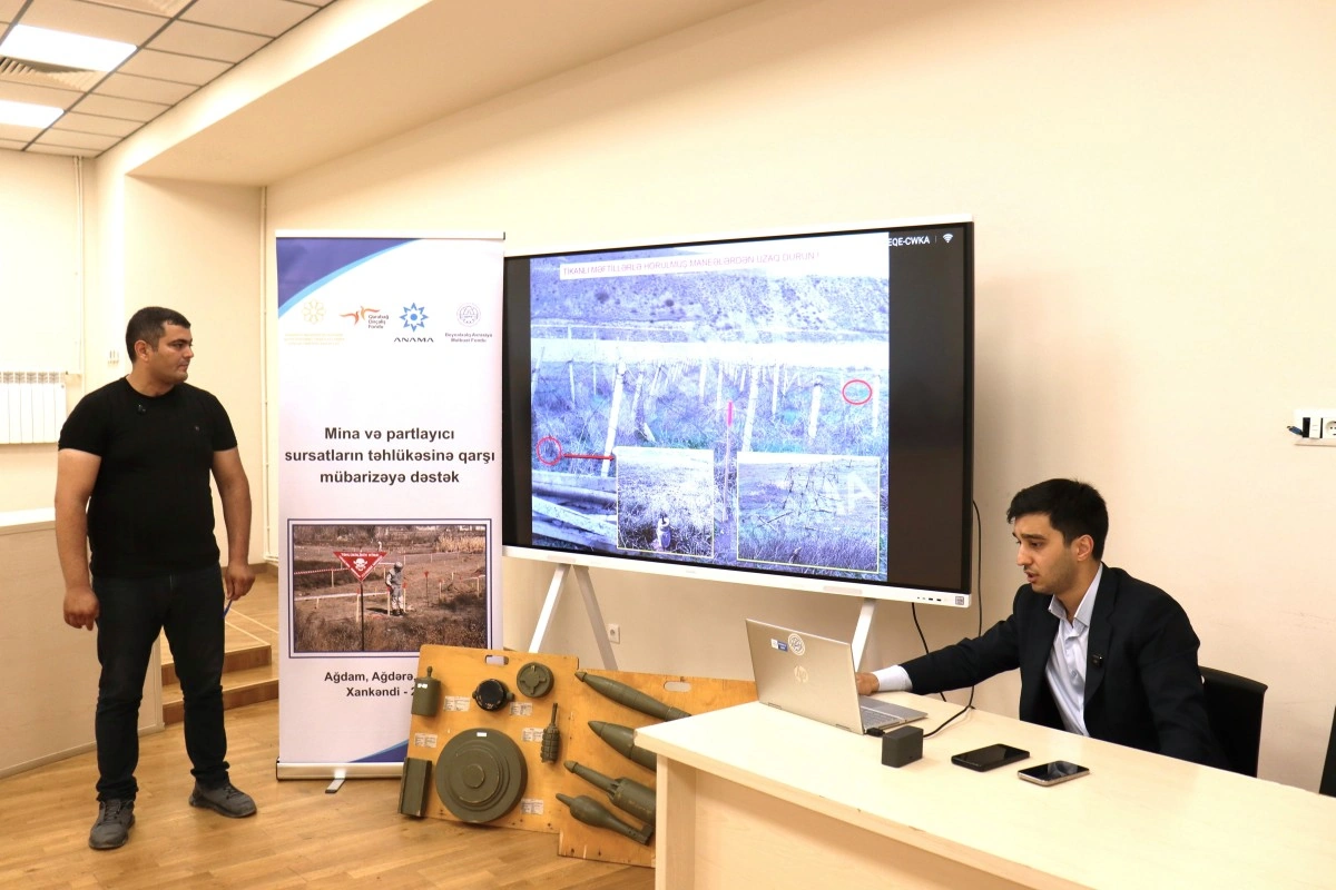 Xankəndidə mina təhlükəsinə dair yekun maarifləndirmə təlimləri keçirilib - FOTO