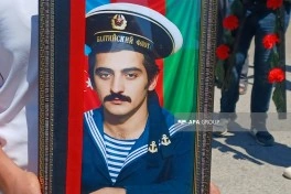 I Qarabağ müharibəsində itkin düşmüş hərbçi Rauf Əhmədovun qalıqları Goranboyda dəfn edilib - FOTO