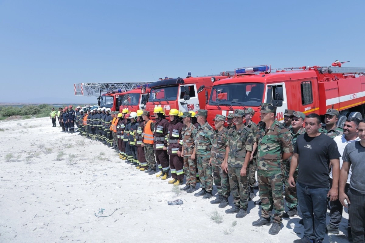 Babək rayonunda yanğın-taktiki təlim keçirilib - FOTO
