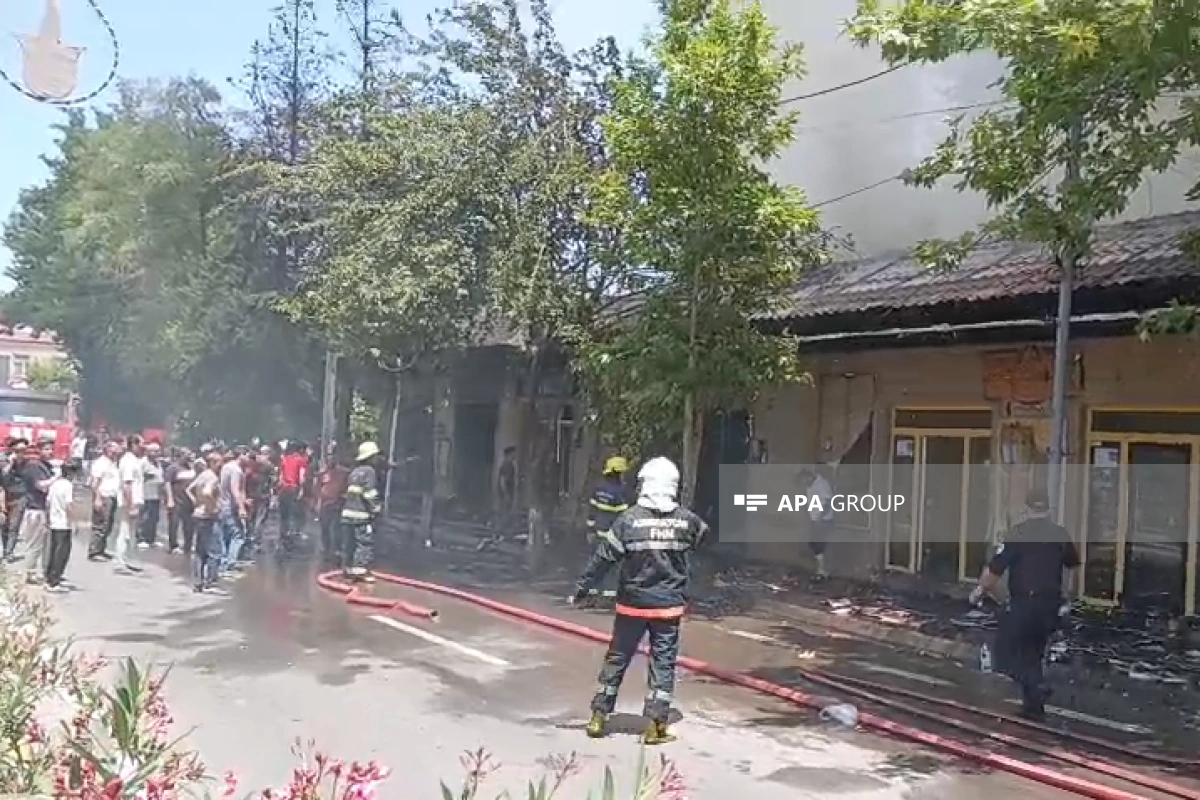 İmişlidə ticarət obyektində yanğın söndürülüb- FOTO - VİDEO