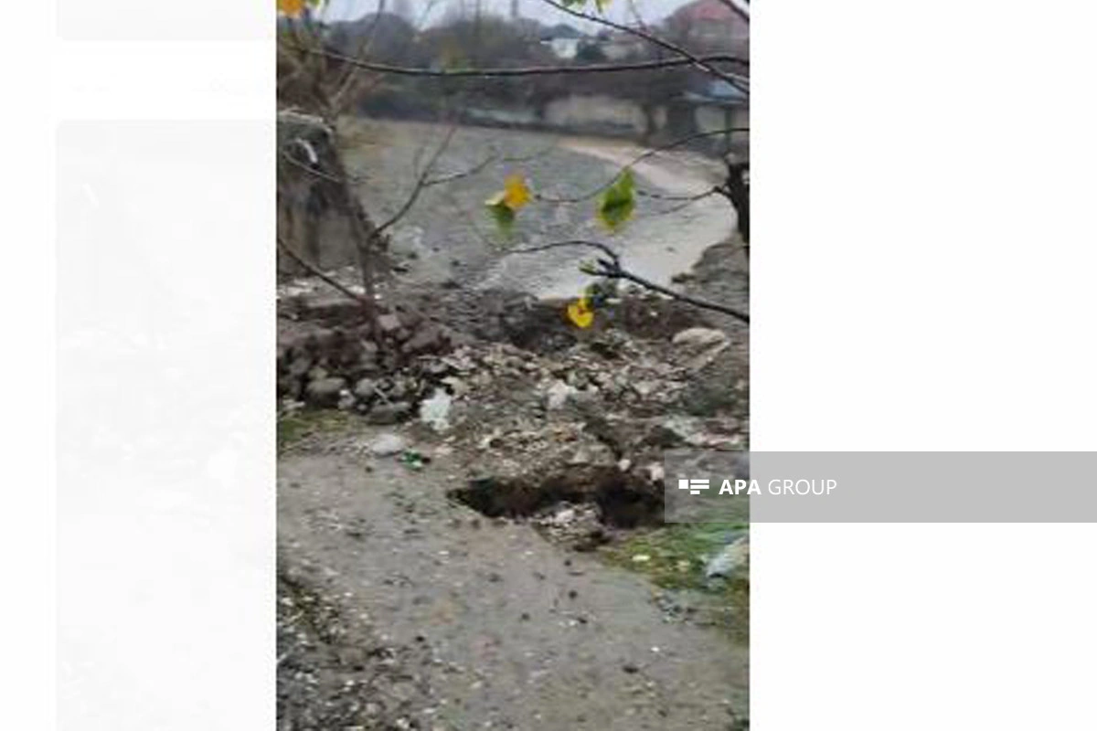 Xaçmazda yol çöküb, çay evlərə yaxınlaşır - FOTO - VİDEO