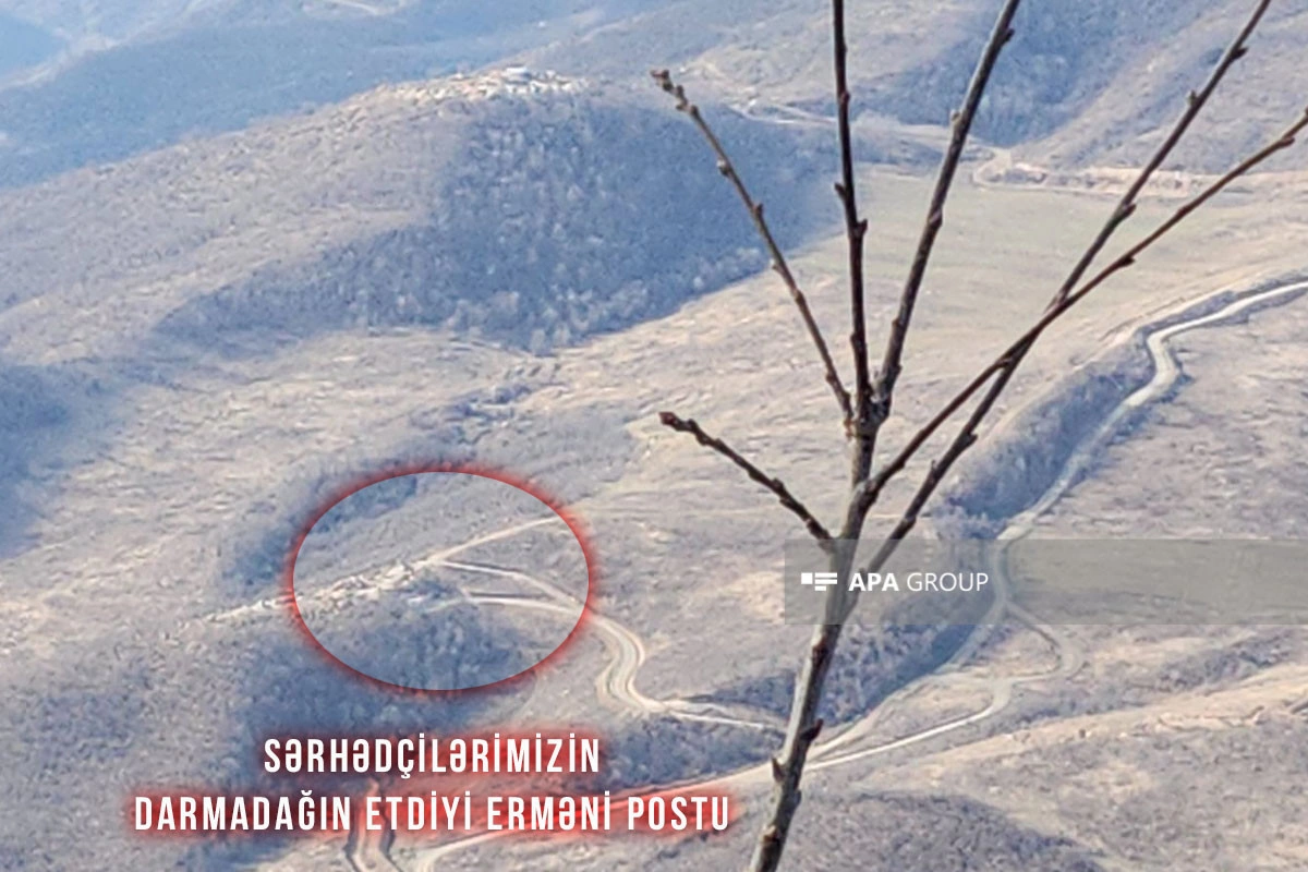 Azərbaycan sərhədçilərinin şərti sərhəddə darmadağın etdiyi erməni postu - FOTO - VİDEO