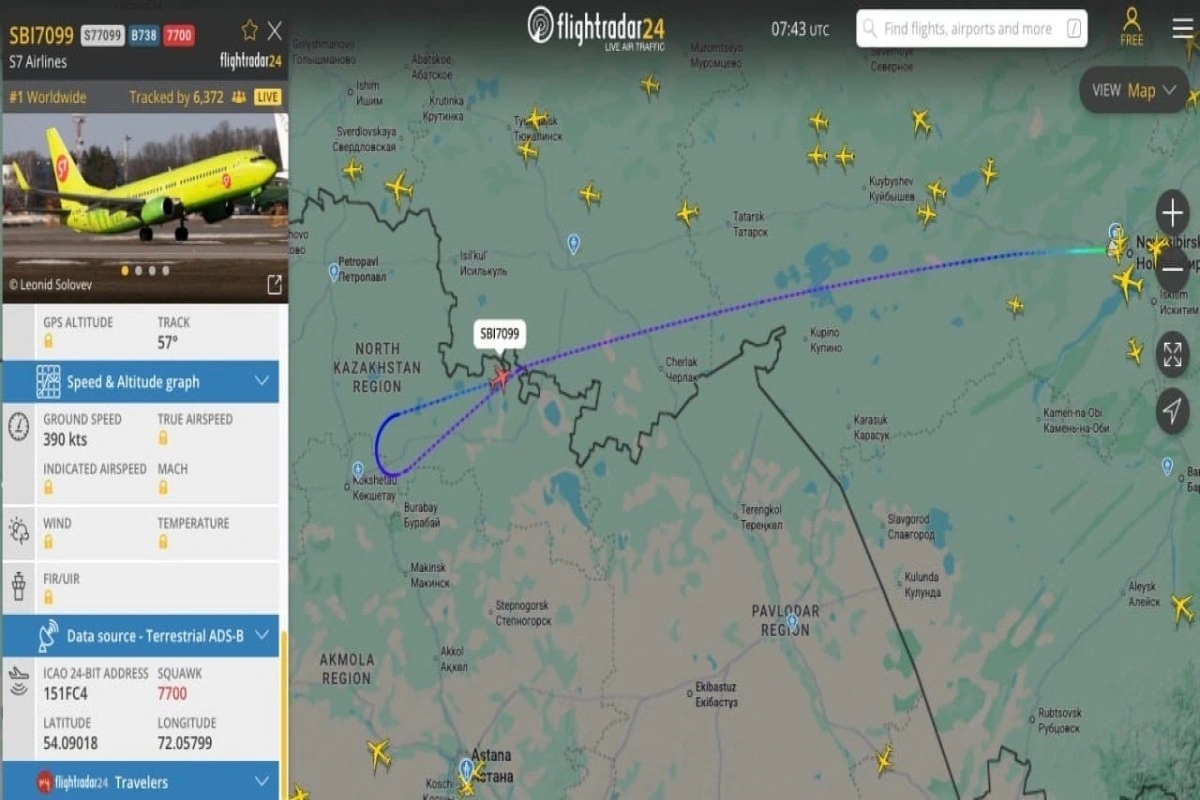 Qazaxıstan üzərində qəza siqnalı verən Rusiya təyyarəsi Omsk aeroportuna enib - YENİLƏNİB