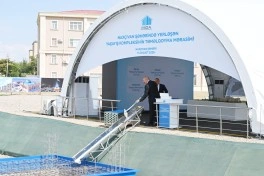 Prezident İlham Əliyev Naxçıvan şəhərində sosial evlər kompleksinin təməlini qoyub - FOTO