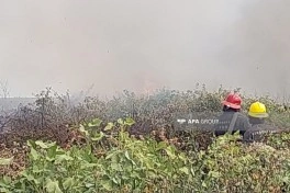 Lənkəranda açıq sahədə yanğın başlayıb - FOTO
