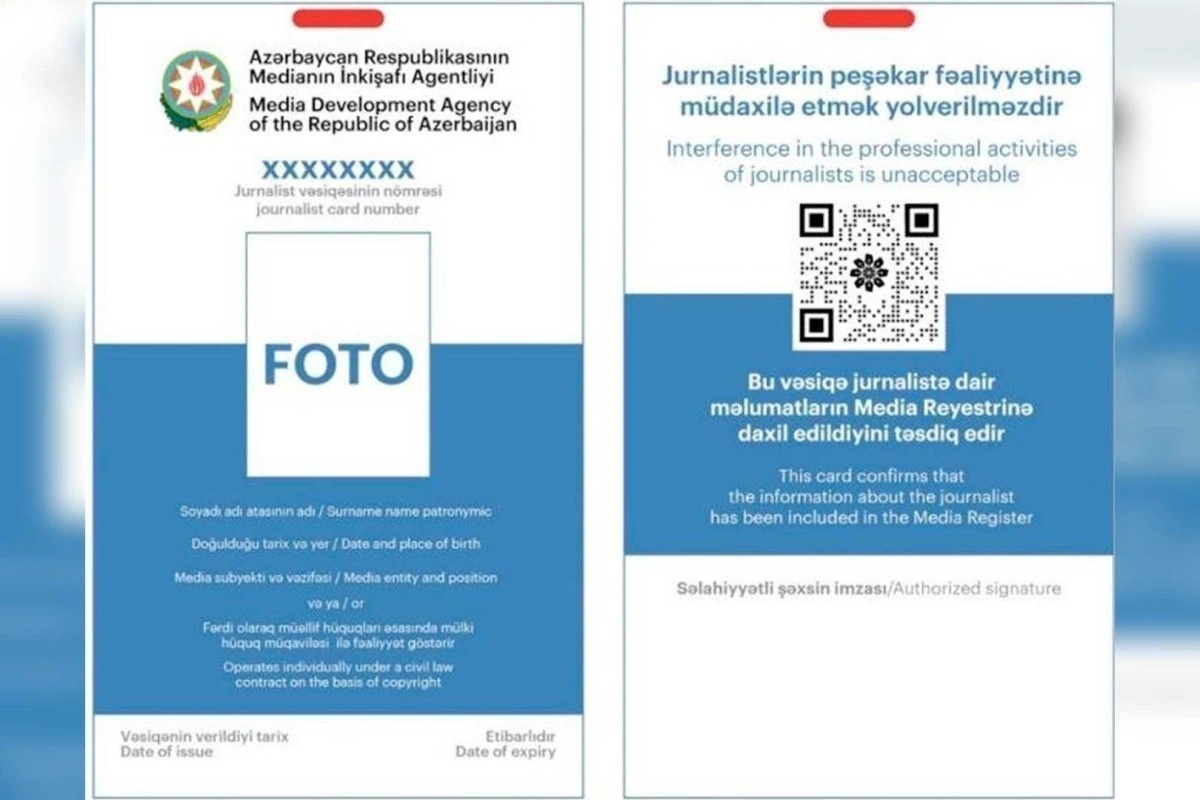 Jurnalist vəsiqəsinin verilməsinə və dəyişdirilməsinə görə ödəniş ləğv edilib