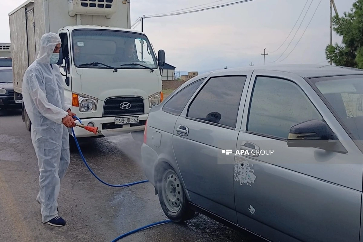 Samuxda qarayara aşkarlanan ərazidə nəzarət postu qurulub, dezinfeksiya aparılır - FOTO