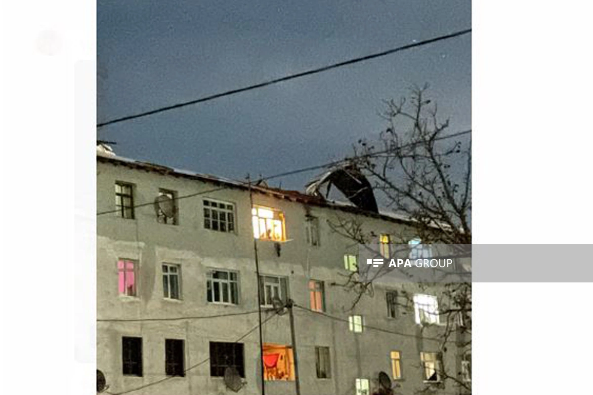 Oğuzda güclü külək fəsadlar törədib - FOTO