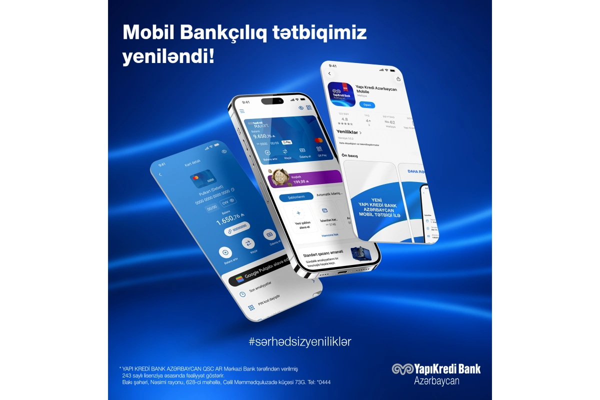 Yapı Kredi Bank Azərbaycan yeni mobil tətbiqini istifadəyə verib