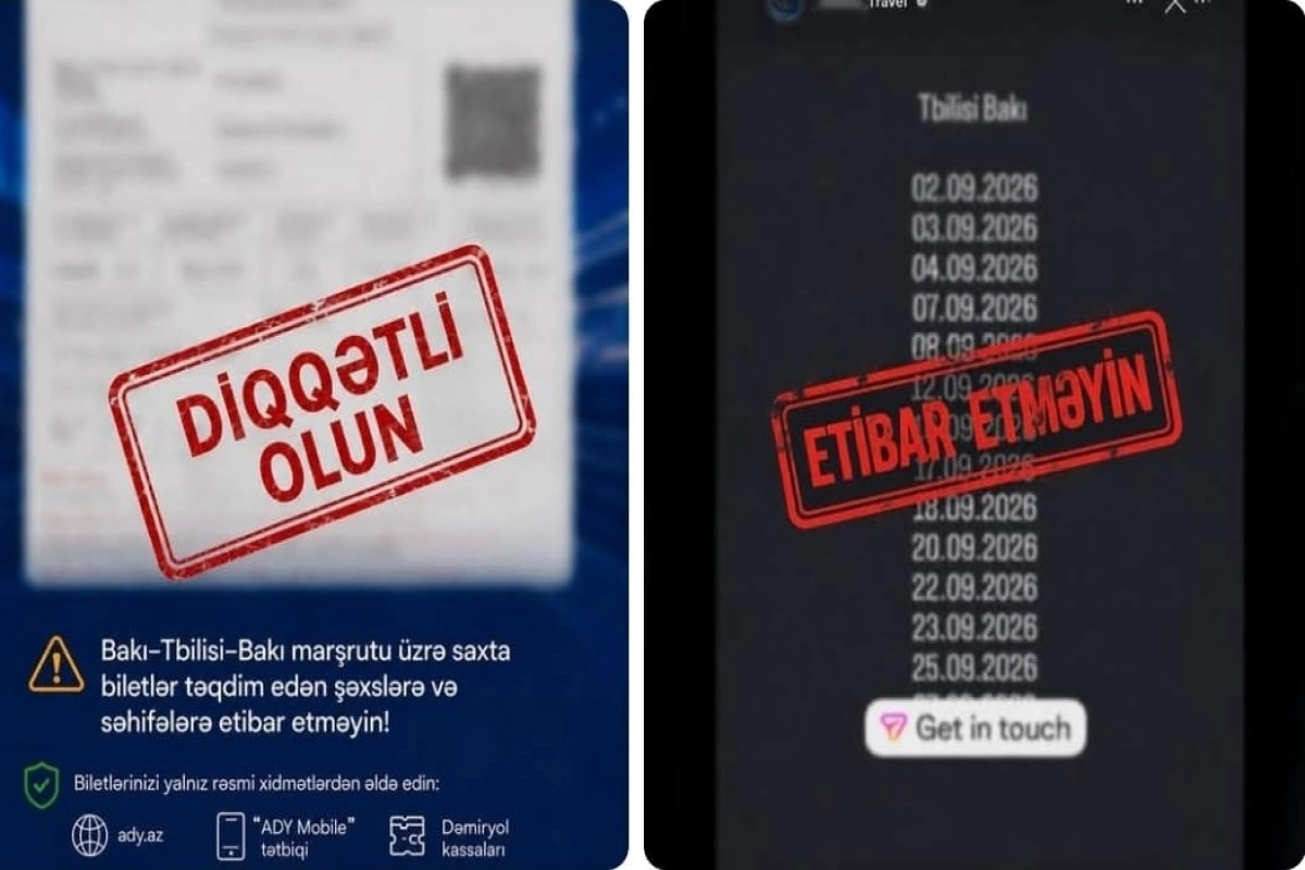 ADY Bakı–Tbilisi–Bakı qatarına saxta bilet satışı ilə bağlı xəbərdarlıq edib