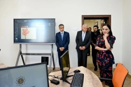 Leyla Əliyeva Şəki Şəhər İncəsənət Məktəbində olub - FOTO