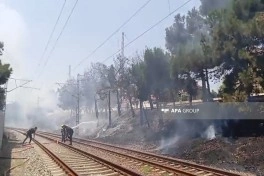 Babək prospektində açıq ərazidə yanğın söndürülüb - FOTO - YENİLƏNİB - VİDEO