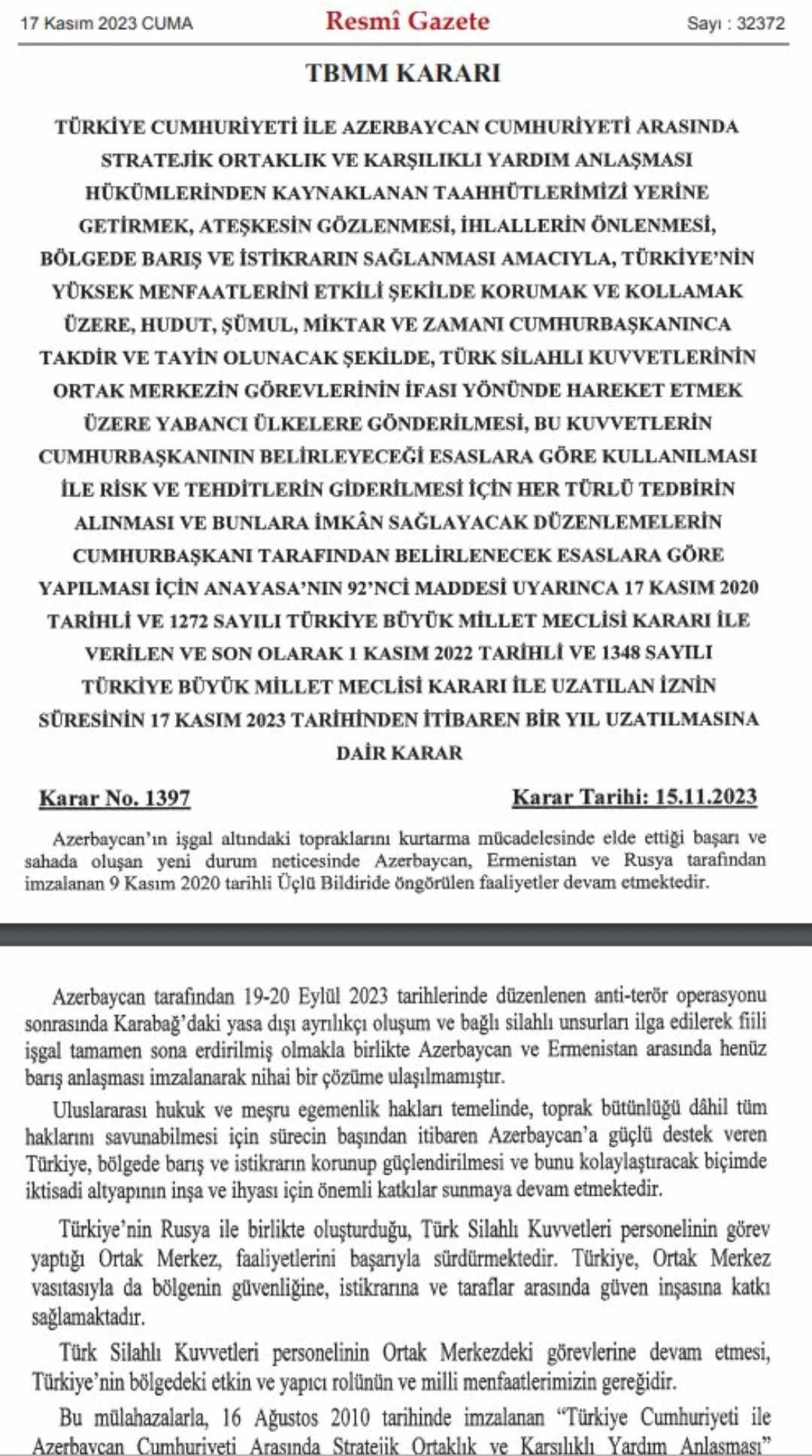 Türkiyə hərbçiləri daha 1 il Azərbaycanda qalacaq