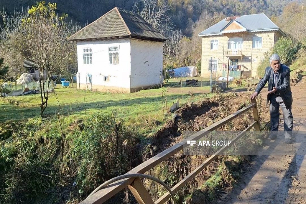 Astarada dağlıq kəndləri birləşdirən körpü qəzalı vəziyyətə düşüb - FOTO