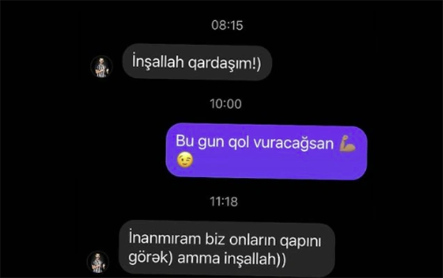 Emin Mahmudovun İsveçlə oyundan öncəki yazışması  - Foto