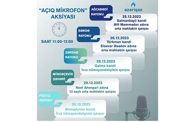 “Azəriqaz”ın “Açıq mikrofon” aksiyası davam edir