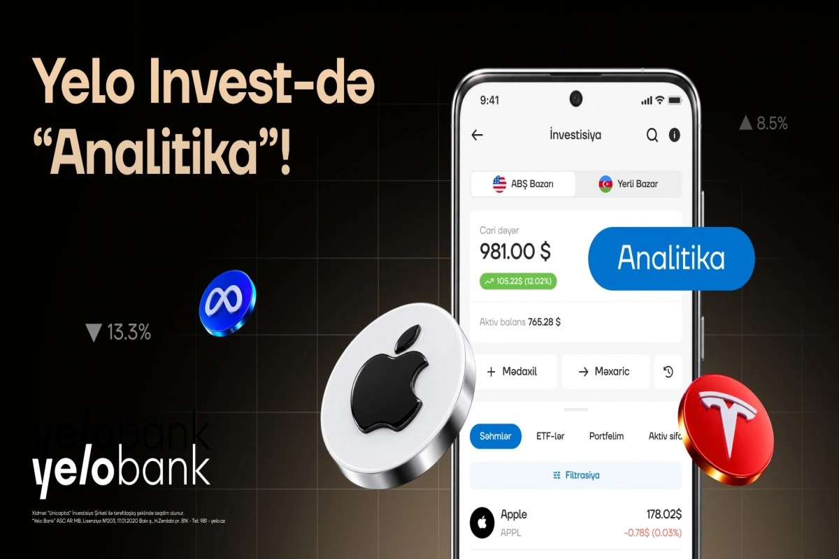 Yelo Invest-in yeni imkanı ilə portfelini daha yaxşı tanı!