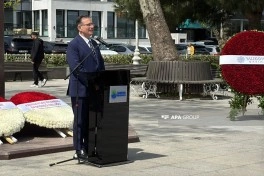 İstanbulda Ümummilli Lider Heydər Əliyevin abidəsi ziyarət olunub - FOTO