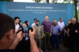 Prezident İlham Əliyev Xocavənd rayonunun Quzeyxırman kəndində olub - FOTO