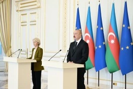 Prezident İlham Əliyev və Ursula fon der Lyayen mətbuata birgə bəyanatlarla çıxış ediblər - - FOTO - YENİLƏNİB-1
