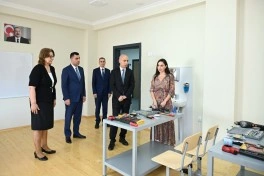 Leyla Əliyeva Yevlaxda məktəb binasının açılışında iştirak edib - FOTO