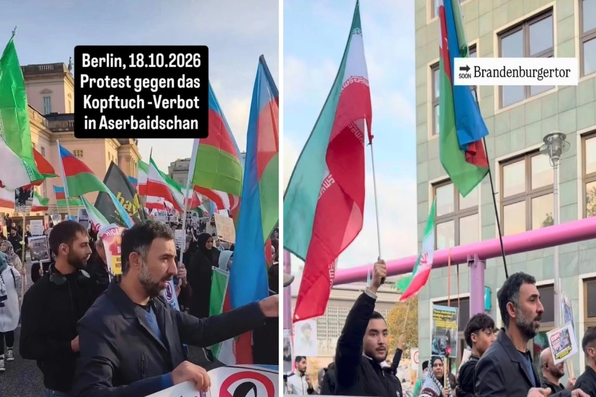 Azərbaycan himni altında İran bayraqları: Almaniyadakı aksiyanın arxasında hansı maraqlar dayanır? – TƏHLİL
