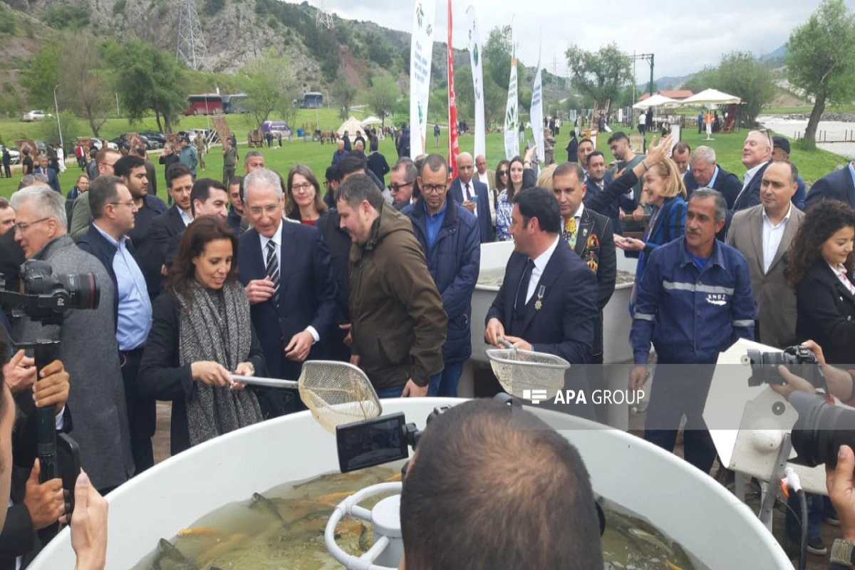 Diplomatlar Həkəri çayına balıq körpələri buraxıb - FOTO