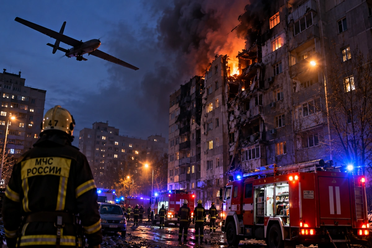 Sankt-Peterburqa edilən kütləvi dron hücumu nəticəsində bir nəfər ölüb, beş nəfər yaralanıb - YENİLƏNİB