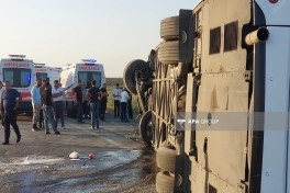 Hacıqabulda sərnişin avtobusu aşıb, çoxsaylı xəsarət alan var - FOTO