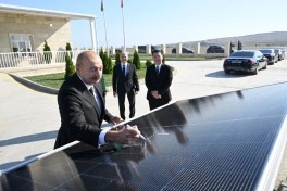 Prezident İlham Əliyev “Qobustan” Günəş Elektrik Stansiyasının açılışında iştirak edib