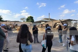 Azərbaycanlı jurnalistlər Nahal Oz kibbutzuna və Nova memorialına baş çəkiblər - FOTO